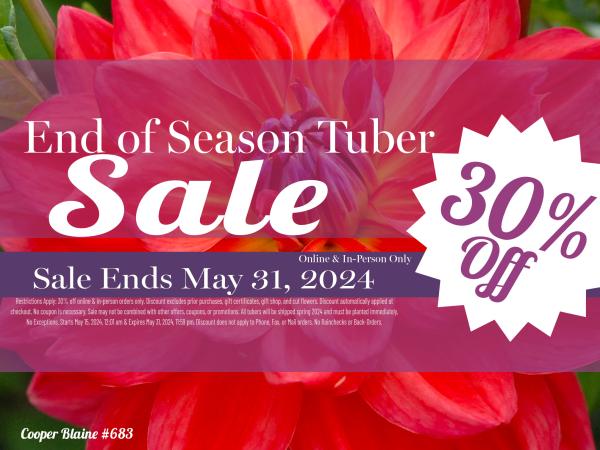 2024 - End of Season Tuber Sale - 30% - Going Now!