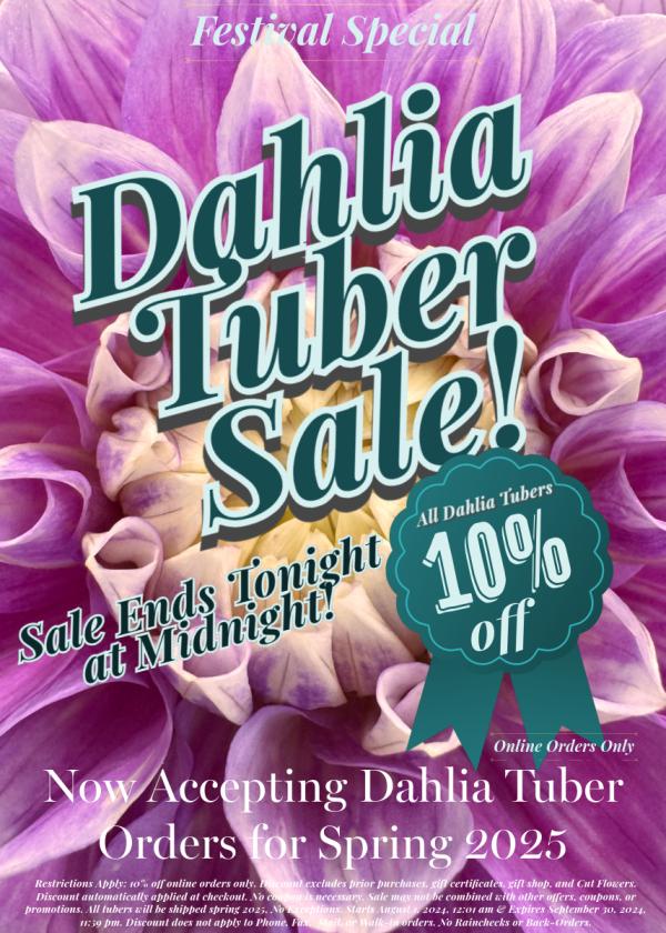 Final Hours to Save 10% off All Dahlia Tuber Orders