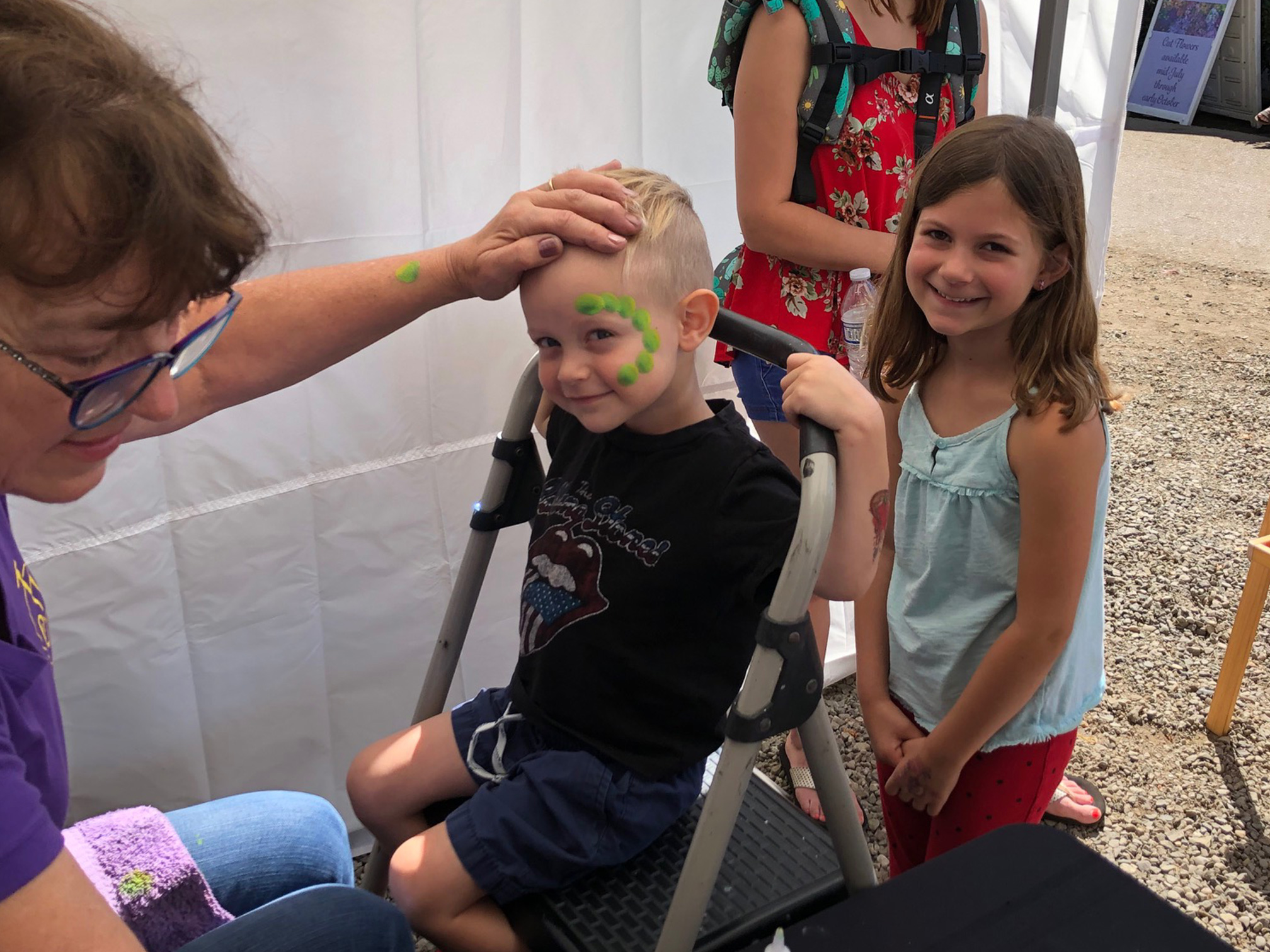 A child getting his face painted